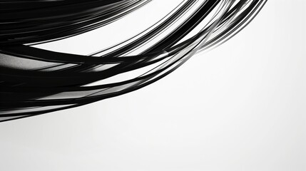 An abstract composition of sleek black lines against a stark white background, reminiscent of minimalist iPhone wallpapers