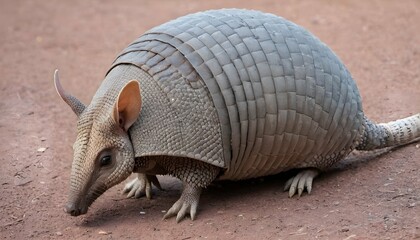 An Armadillo With Its Tail Curled Around Its Body