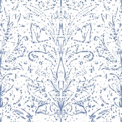 Seamless pattern with an ornament consisting of imitation precious stones and jewelry, leaves and curls, flowers on a light background. Suitable for interior, wallpaper, fabrics, clothing, stationery.
