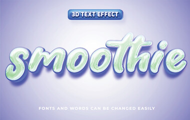 Smoothie juice 3d editable text effect style