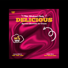 ice cream post design and social media banner template
