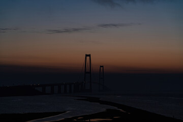 Obraz premium The great belt bridge seen from Sprogø