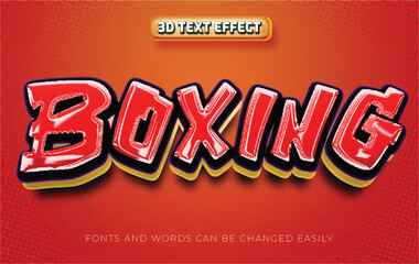 Red boxing game 3d editable text effect style