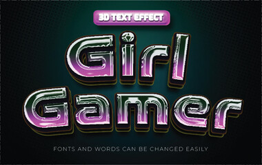 Girl gamer 3d editable text effect style