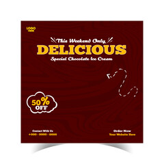 ice cream post design and social media banner template
