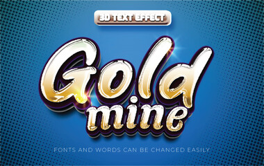 Gold mine 3d editable text effect treasure