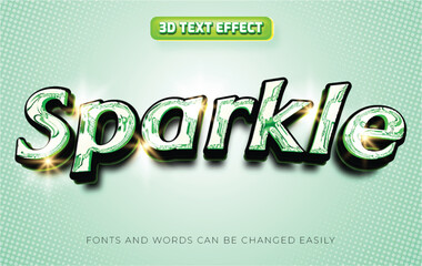 Sparkle 3d editable text effect style glitter