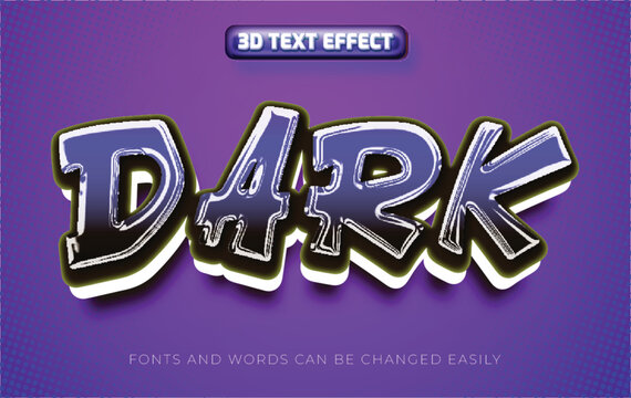 Dark witch 3d editable text effect style