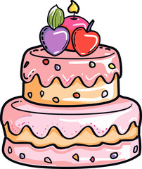 Whimsical Cake Vector Illustration Graphics for Playful Designs