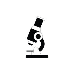 Microscope icon silhouette design, for lab and experiment logo