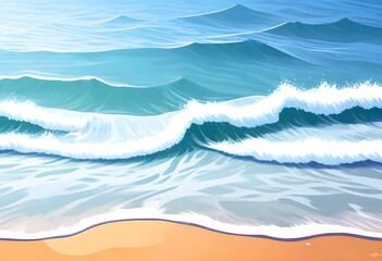 digital painting A pattern of gentle waves washing 1