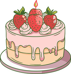 Vibrant Cake Vector Illustration Logos for Bakery Brands