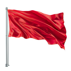 Isolated red flag with transparent background, png, no background