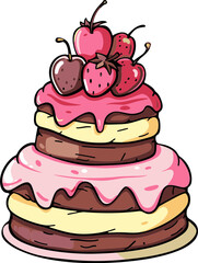 Sugarcoated Symphony Harmonizing Flavor and Form in Cake Vector Illustrations