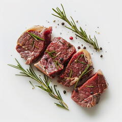 Turkish Kebab on a plate with a white background. Kebab and vegetables