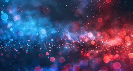 Red and blue glowing particles background
