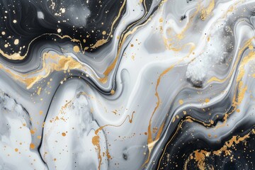 Luxurious marbled background texture with elegant gold veins and swirling patterns