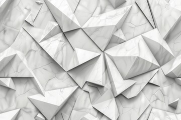 Geometric polygon triangle pattern on white gray background for futuristic digital science concept - Powered by Adobe