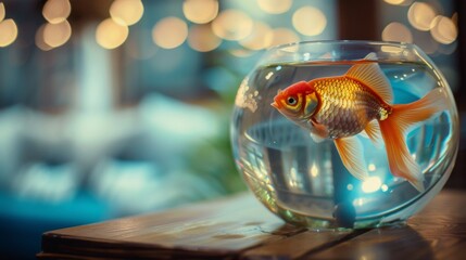 Aquarium with fish in cozy room interior. Background concept - obrazy, fototapety, plakaty