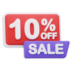 10 percent sale 3d icon illustration