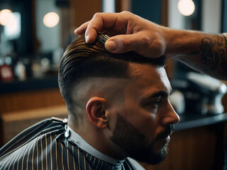 A man with a beard in a barbershop