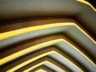 Abstract Urban Geometric Shapes and Forms Made From Lines in Black And Yellow Colors, Abstract...