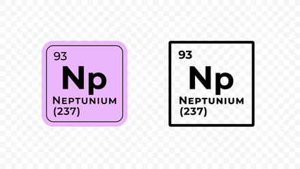 Neptunium, chemical element of the periodic table vector design - obrazy, fototapety, plakaty
