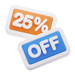 discount 25 percent 3d icon illustration