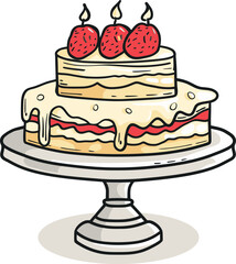 Sweet Escapade Journeying through Cake Vector Realms