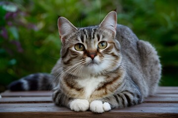 Fototapeta premium Affectionate pet cat charms with its sweet and endearing demeanor