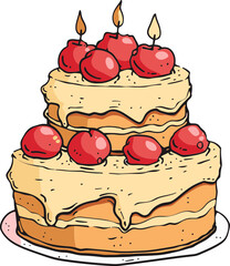 Pixelated Pastries Crafting Cake Vector Dreams