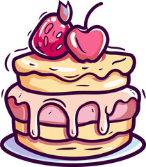 Sugary Sensations in Pixels Crafting Cake Vector Indulgence