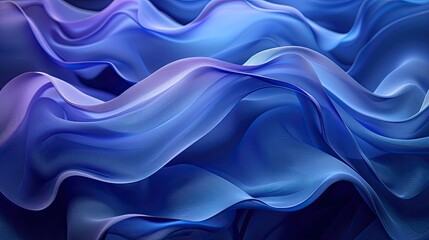 Obraz premium Curvy Blue Surfaces. Modern Abstract 3D Background. abstract blue background with layers of silk folded drapery