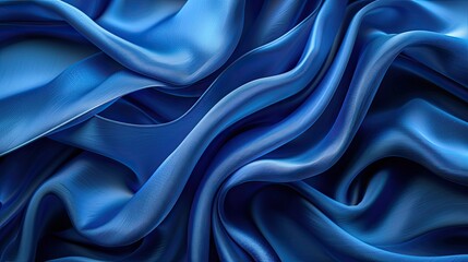 Curvy Blue Surfaces. Modern Abstract 3D Background. abstract blue background with layers of silk folded drapery