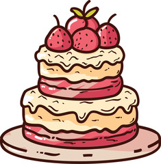 Digital Delights Crafting Cake Vector Artistry