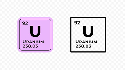 Uranium, chemical element of the periodic table vector design - obrazy, fototapety, plakaty