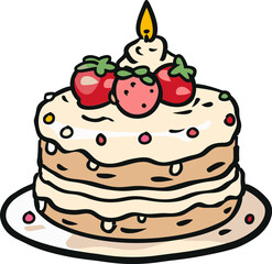 Vectorized Delicacies Sculpting Exquisite Cake Designs in Pixels