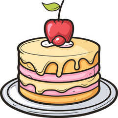 Sweet Sensations Indulging in the Delightful Pleasures Joys and Wonders of Exquisite and Beautiful Cake Vectors