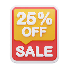 sale 25 percent 3d icon illustration