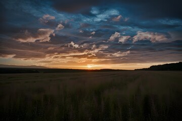 Dramatic sky provides a stunning backdrop to the setting sun