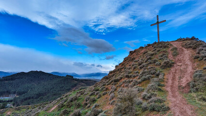 Cruz Malpica at Malpica Mount, Najera villaje, La Rioja, Spain