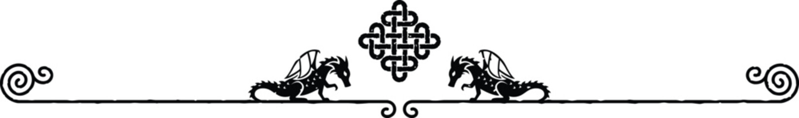 Elegant Header Footer - Dragons and Celtic Knot