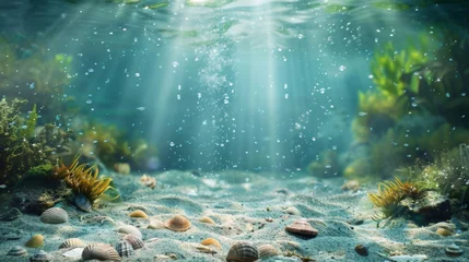 Foto op Aluminium Sea bottom reef ocean underwater life. Background concept © PrettyVectors