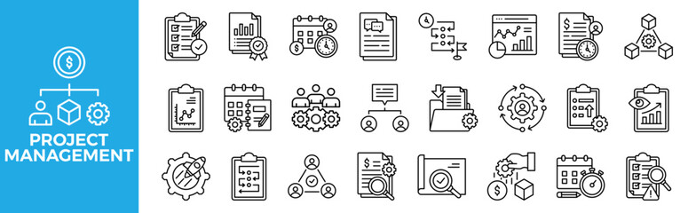 Project Management icon set for design elements
