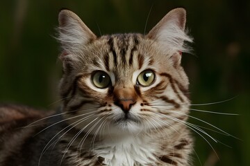 Obraz premium Intimate portrait captures felines whiskers, eyes, and soft fur
