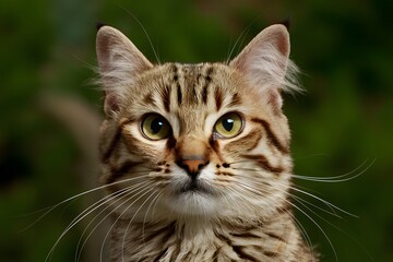 Naklejka premium Intimate portrait captures felines whiskers, eyes, and soft fur