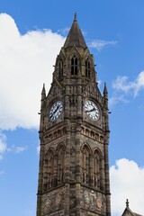 Fototapeta na wymiar Clock tower of Rochdale town hall