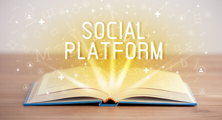 open book, social networking concept