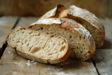 Loaf of Bread on Wooden Table