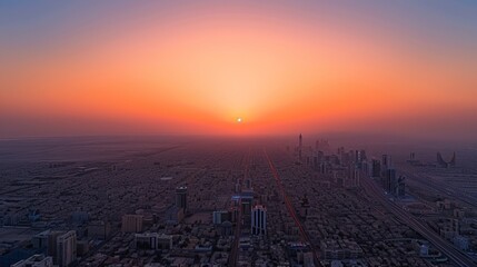 Naklejka na ściany i meble sunset in Riyadh, Saudi Arabia